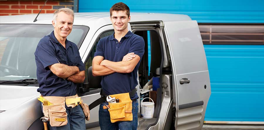 plumbers with truck